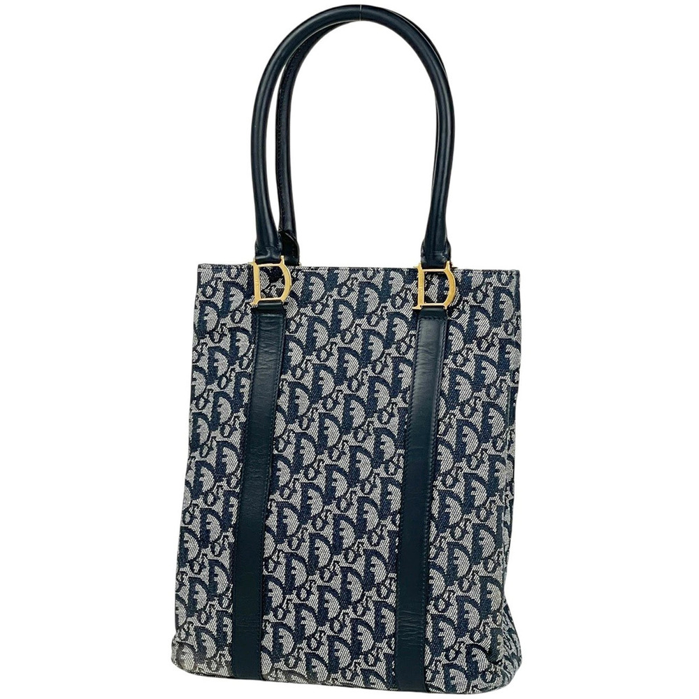 Christian Dior Trotter tote bag canvas Navy Blue